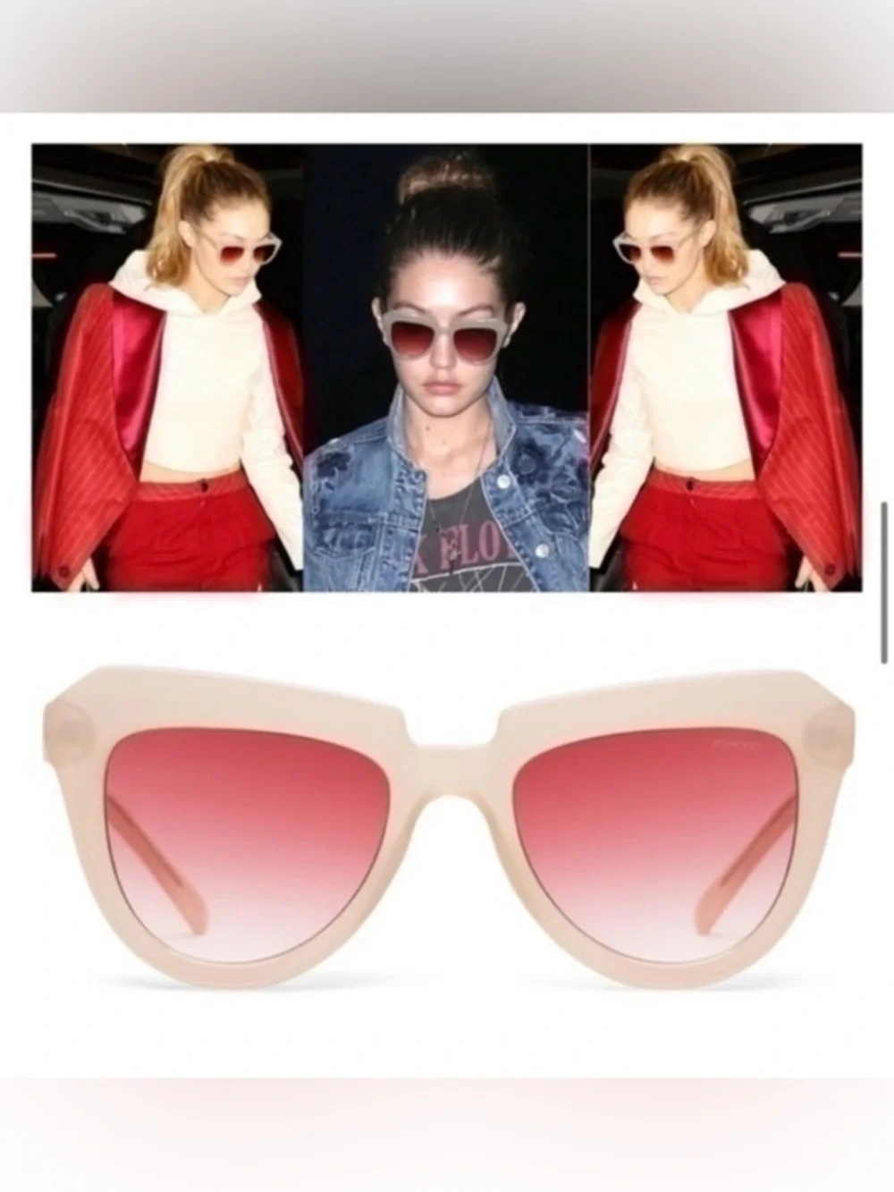 Komono Stella Cat Eye Pale Blush Sunglasses
